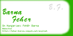 barna feher business card
